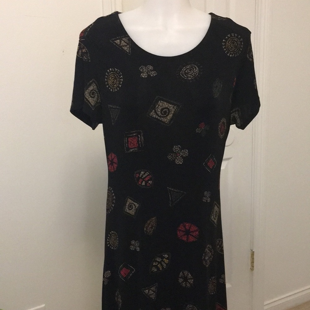 Coldwater Creek Black PrPullover Maxi Dress  MED